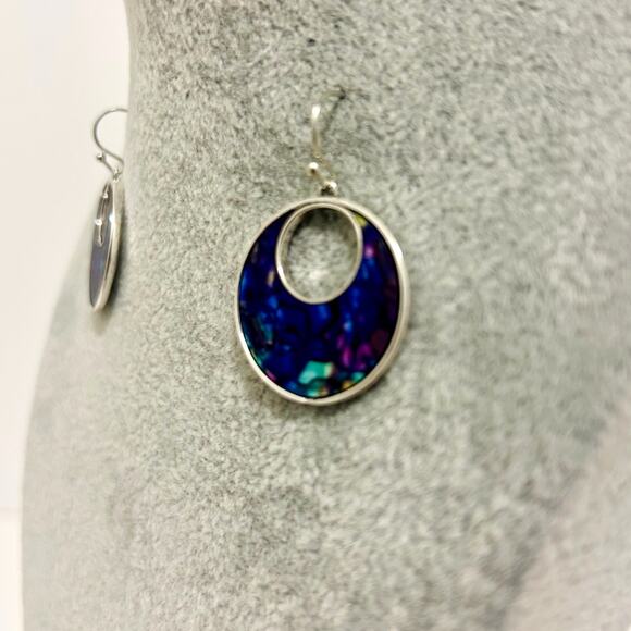 Vintage Purple Iridescent Dangle Earrings - Picture 8 of 10